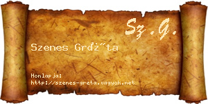 Szenes Gréta névjegykártya